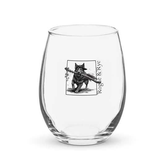 Druid wine glass, RPG stemless wine glass, nature-themed drinkware, Druid Dog fantasy glass, 15 oz wine glass for gamers, Rogue & Rye tabletop glassware, D&D druid gift, fantasy wine tumbler, loyal companion drinkware, stemless RPG wine glass