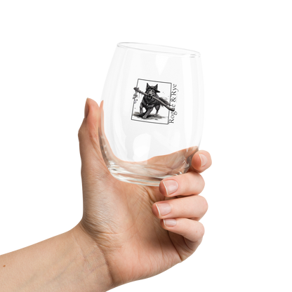 Druid wine glass, RPG stemless wine glass, nature-themed drinkware, Druid Dog fantasy glass, 15 oz wine glass for gamers, Rogue & Rye tabletop glassware, D&D druid gift, fantasy wine tumbler, loyal companion drinkware, stemless RPG wine glass