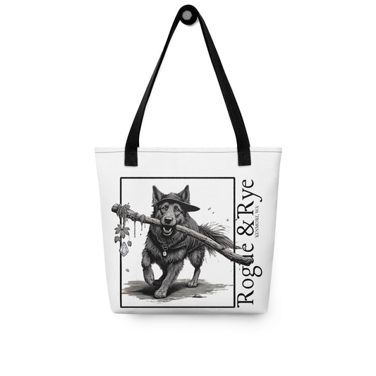 druid tote bag, RPG character tote, fantasy druid accessory, Rogue & Rye tote, D&D inspired bag, reusable gaming tote, cotton handle tote bag, polyester fantasy tote, eco-friendly gamer tote, adventure themed bag