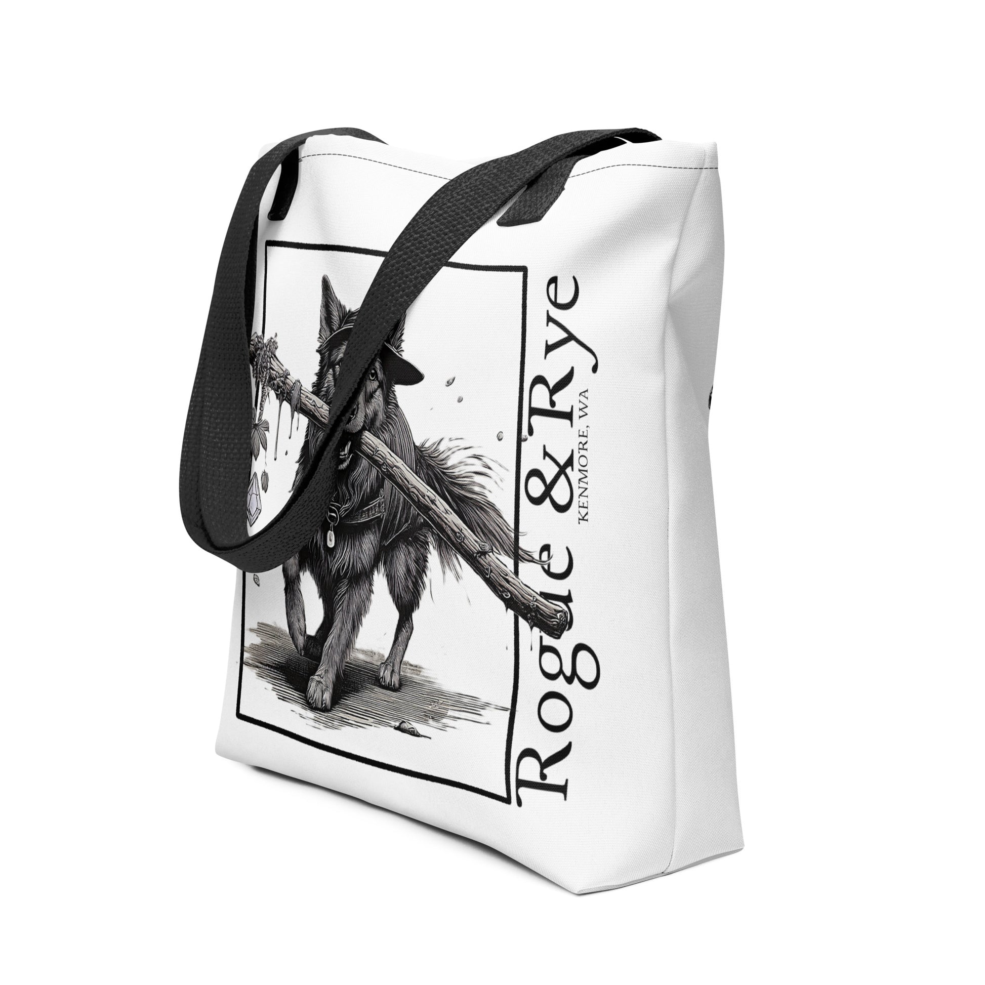 druid tote bag, RPG character tote, fantasy druid accessory, Rogue & Rye tote, D&D inspired bag, reusable gaming tote, cotton handle tote bag, polyester fantasy tote, eco-friendly gamer tote, adventure themed bag