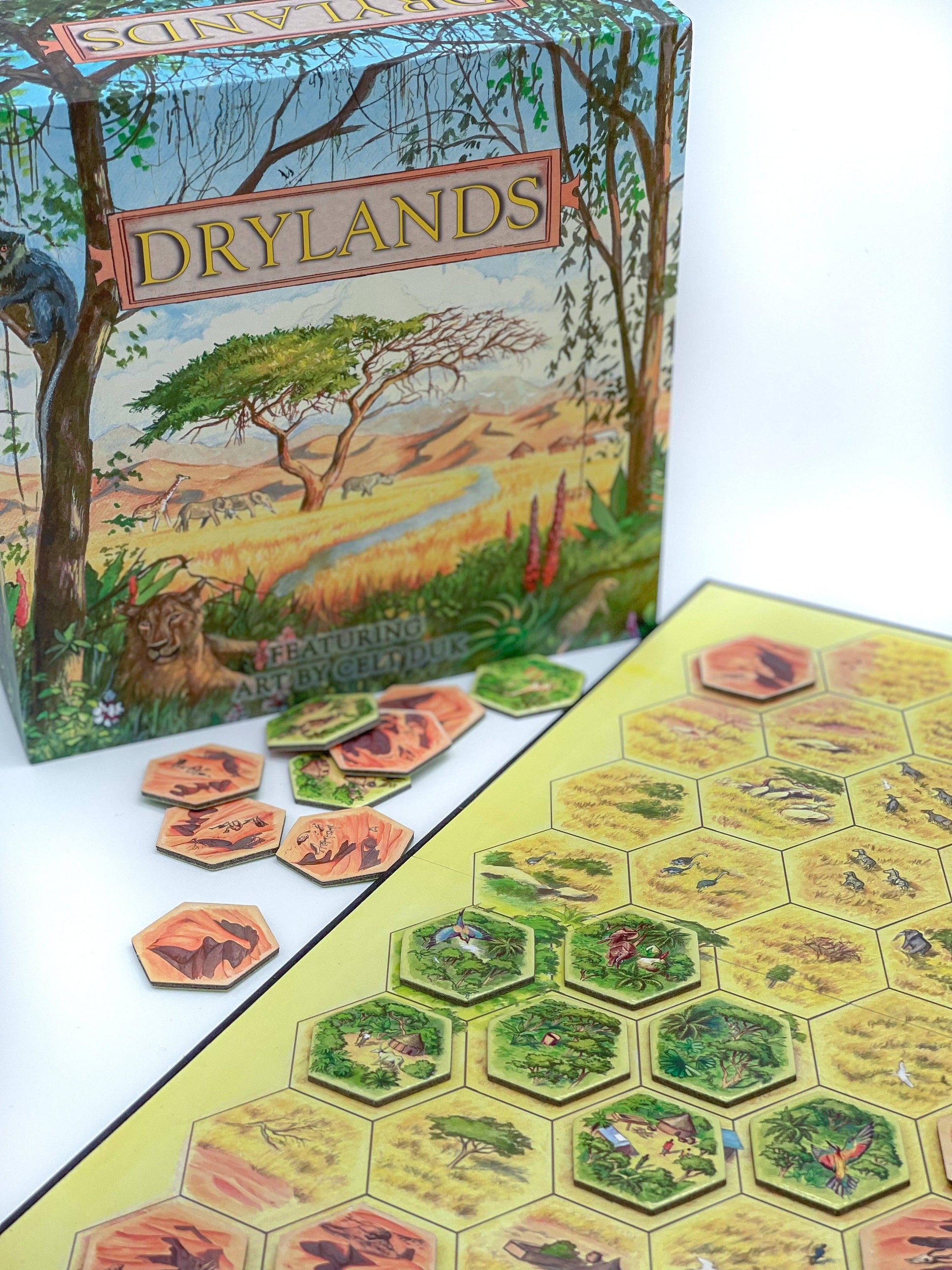 Drylands board game, Great Green Wall game, desertification strategy game, Sahel Africa educational game, environmental board games, two-player abstract strategy game, Othello-style eco game, games about ecosystems, land management board game, Reversi-style game with nature theme