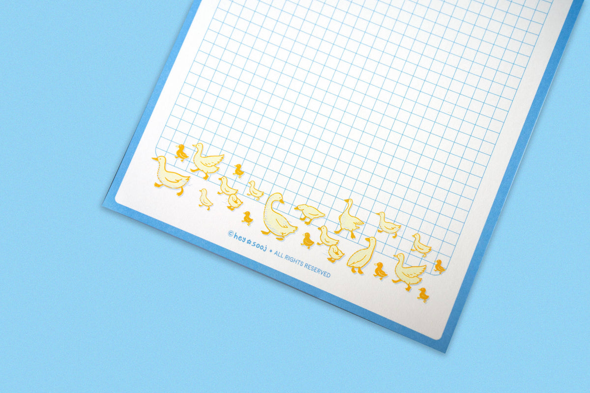 5x7 Duck, Duck, Notes tear-off notepad shown at an angle