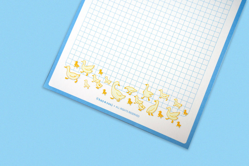 5x7 Duck, Duck, Notes tear-off notepad shown at an angle