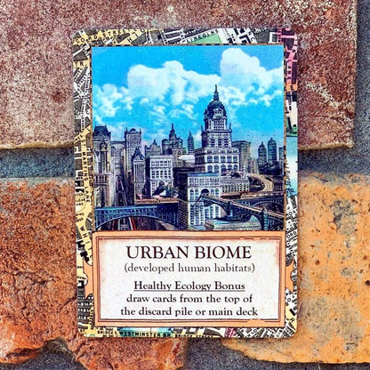 Ecologies Bizarre Biomes card game, food web card game, biology classroom games, science strategy card game, ecosystem board game, nature-themed educational game, vintage biology card art, homeschool science games, 1-6 player ecology game, real science tabletop game
