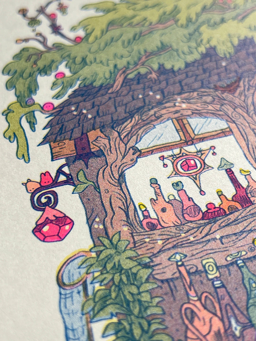 Little Witch House Riso Print by Natalie Andrewson