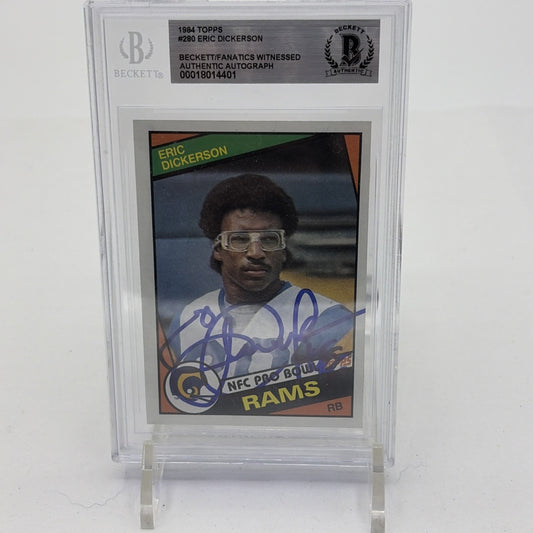 Eric Dickerson 1984 Topps Auto Autograph Rookie RC Rams #280 BGS Authentic