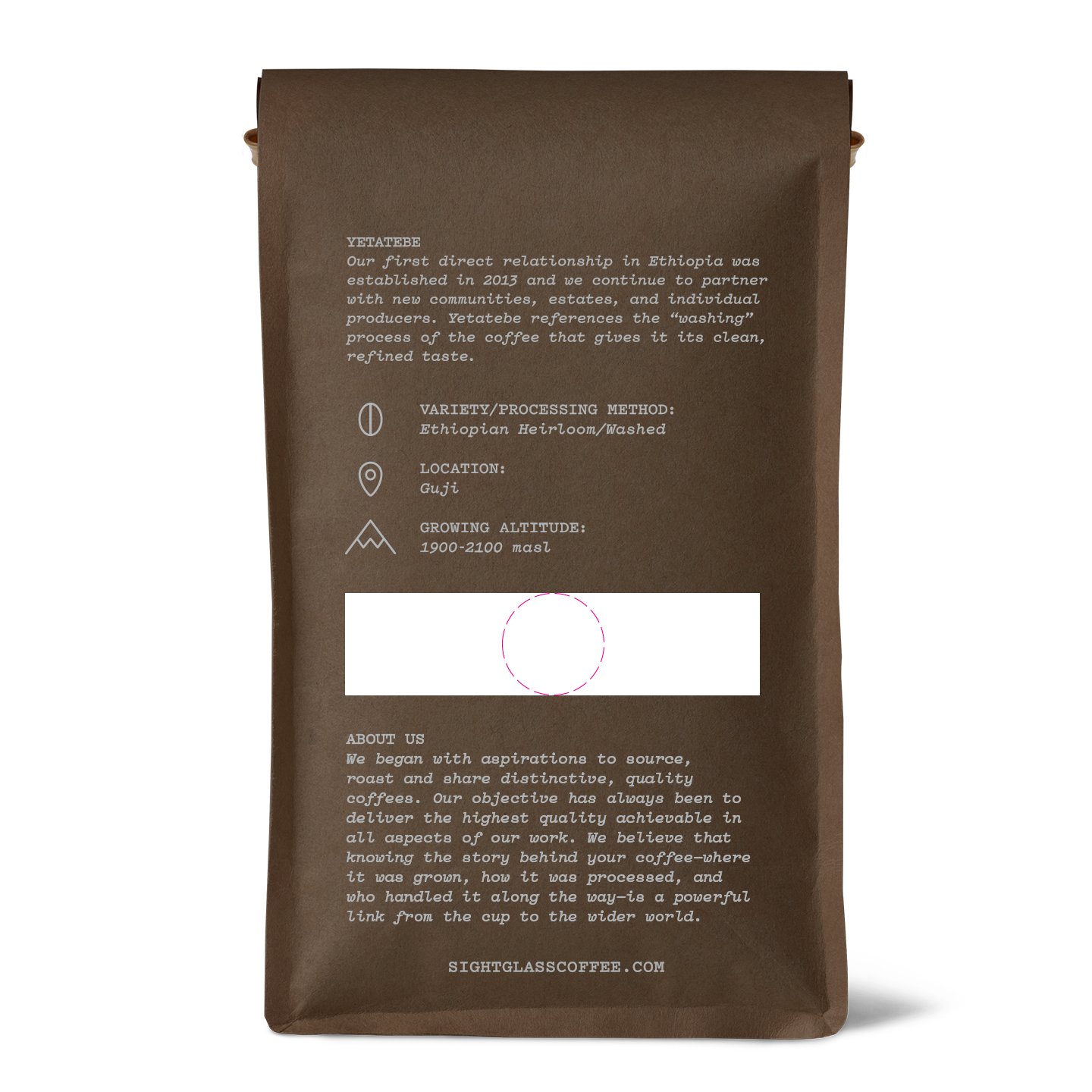 Ethiopia Yetatebe Shakisso organic single origin coffee by Sightglass Coffee with floral jasmine, bergamot, and lemon custard tasting notes