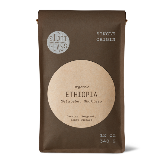 Ethiopia Yetatebe Shakisso organic single origin coffee by Sightglass Coffee with floral jasmine, bergamot, and lemon custard tasting notes