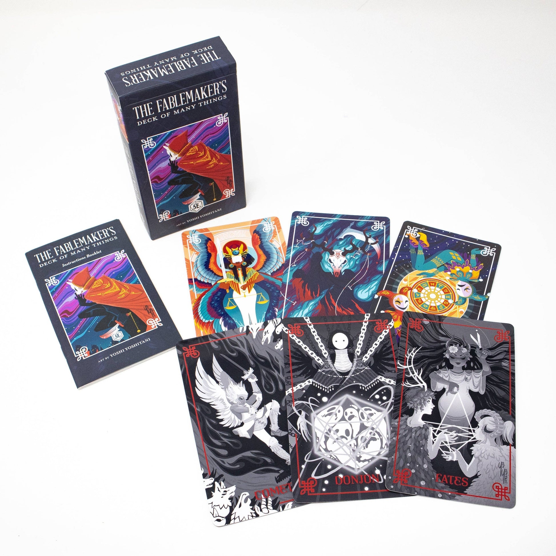 fablemakers deck of many things, oracle deck dnd, yoshi yoshitani artwork, hit point press deck, expanded deck of many things, 5e magic item deck, overworld underworld deck, dnd fate deck, divination style oracle for 5e, beautifully illustrated tarot style deck, dnd accessory cards, rogue & rye tabletop collection, symbolism interpretation deck, non-foil oracle deck