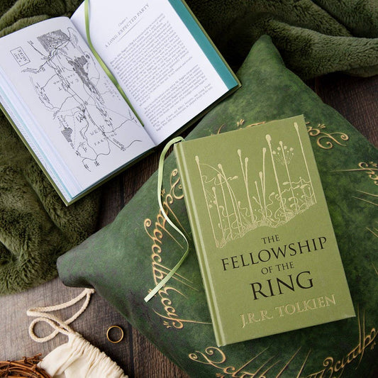 Fellowship of the Ring collectors edition, JRR Tolkien special edition hardcover, Lord of the Rings collector series, stained edges foil stamped Tolkien, Frodo Baggins ring quest, Middle-earth epic fantasy classic, Tolkien gift edition hardcover, HarperCollins collector Tolkien, Rogue & Rye book collection, matching set Tolkien editions.