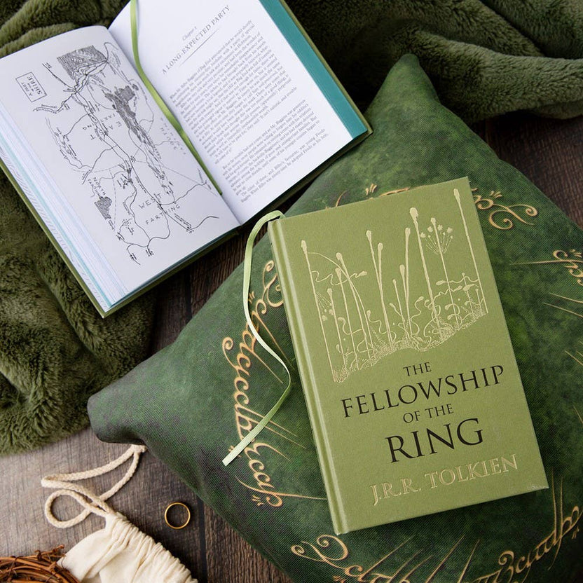 Fellowship of the Ring collectors edition, JRR Tolkien special edition hardcover, Lord of the Rings collector series, stained edges foil stamped Tolkien, Frodo Baggins ring quest, Middle-earth epic fantasy classic, Tolkien gift edition hardcover, HarperCollins collector Tolkien, Rogue & Rye book collection, matching set Tolkien editions.