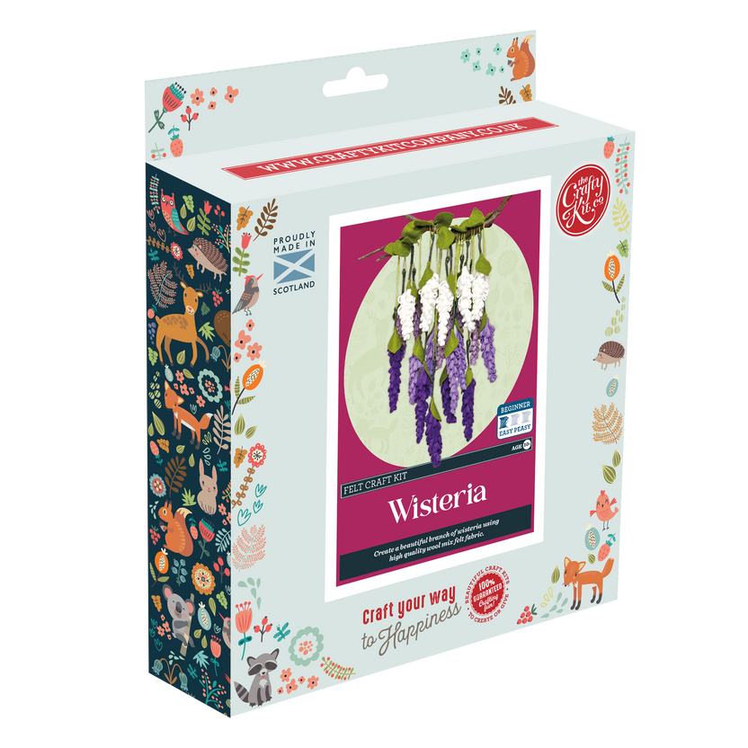 felt wisteria craft kit, diy felt flower kit, no sew flower craft, beginner felt floral kit, wisteria felt project, floral decor craft kit, diy wreath flowers kit, handmade flower alternative, sustainable flower craft, felt home decor kit, artificial felt flowers, make your own felt wisteria, easy floral craft kit, giftable felt flower kit, diy flower arrangement kit