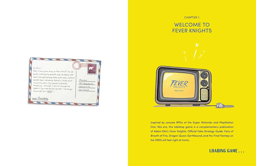Fever Knights RPG, 90s retro role-playing game, Adam Ellis RPG, beginner-friendly RPG, nostalgic tabletop game, ZWEIHÄNDER system RPG, teen superhero RPG, cassette era tabletop game, retro fantasy adventure, Fever Knights tabletop RPG
