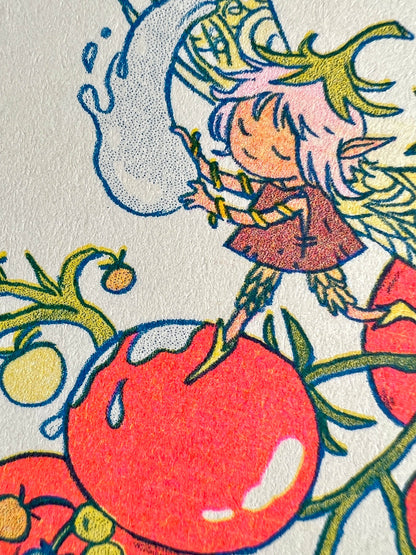 Sunflower Fairy Riso Print, Natalie Andrewson
