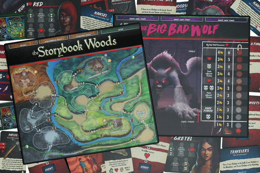 final girl once upon a full moon, final girl expansion, final girl feature film, fairy tale horror board game, solo horror board game, van ryder games, final girl big bad wolf, storybook horror game, cinematic horror game, campy horror board game, modular board game expansion, spooky game night, halloween board game, solo tabletop game
