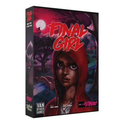 final girl once upon a full moon, final girl expansion, final girl feature film, fairy tale horror board game, solo horror board game, van ryder games, final girl big bad wolf, storybook horror game, cinematic horror game, campy horror board game, modular board game expansion, spooky game night, halloween board game, solo tabletop game