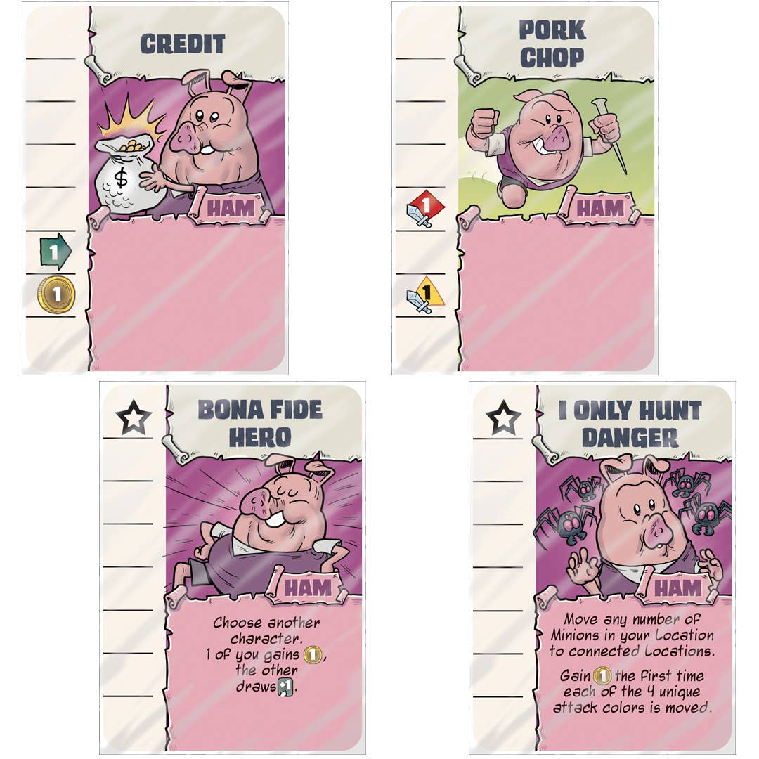 Ham Helsing board game

Fireside Games Ham Helsing

cooperative adventure board game

co-op board game

monster hunting board game

graphic novel board game
cooperative board game with character upgrades

card crafting board game

transparent upgrade cards board game

team-based adventure game

defend locations from minions board game

cooperative strategy game for game night

spooky humorous adventure board game