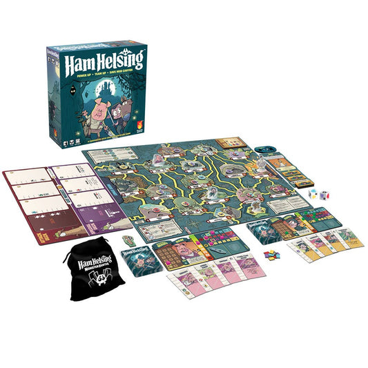 Ham Helsing board game

Fireside Games Ham Helsing

cooperative adventure board game

co-op board game

monster hunting board game

graphic novel board game
cooperative board game with character upgrades

card crafting board game

transparent upgrade cards board game

team-based adventure game

defend locations from minions board game

cooperative strategy game for game night

spooky humorous adventure board game