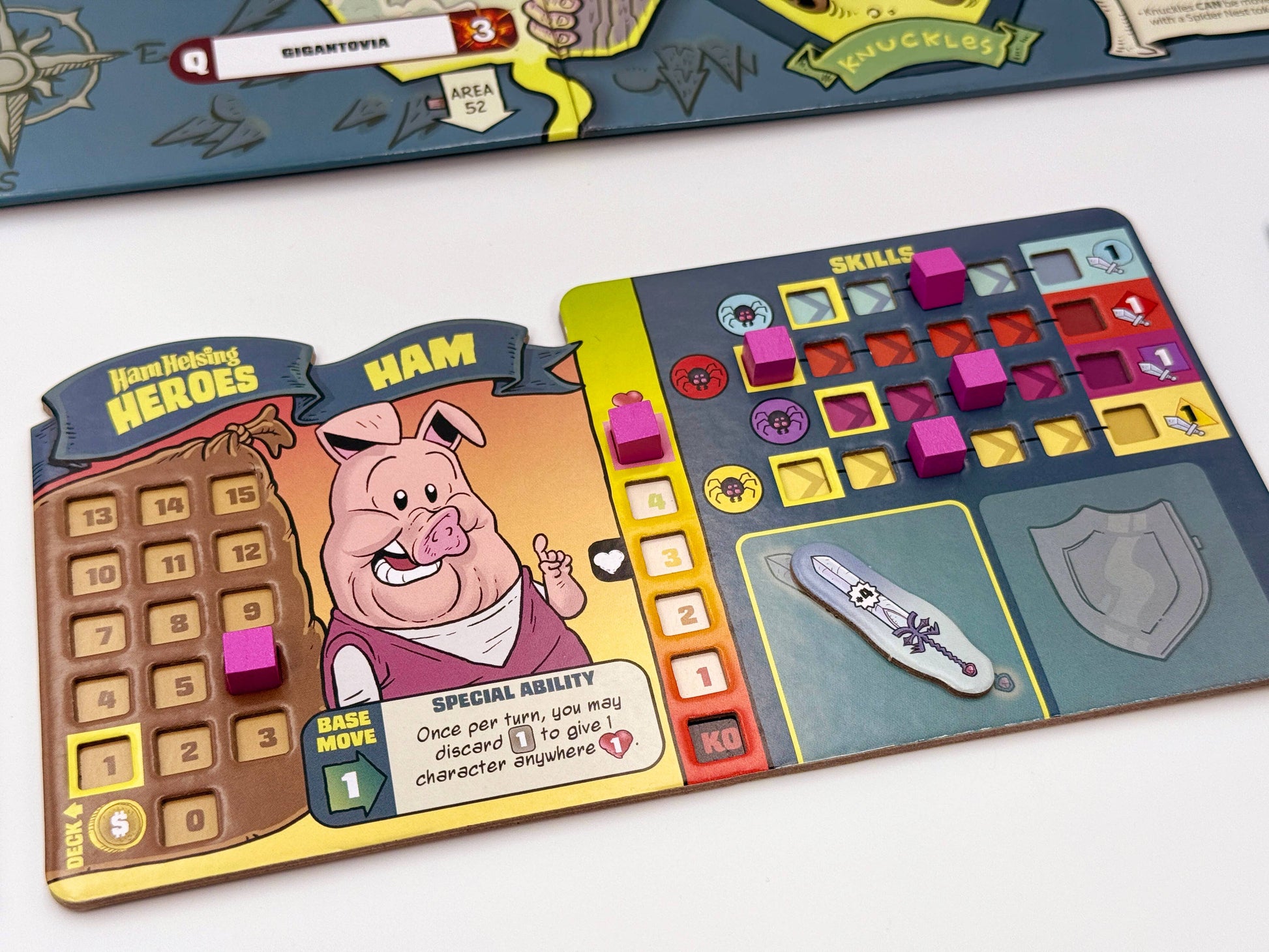 Ham Helsing board game

Fireside Games Ham Helsing

cooperative adventure board game

co-op board game

monster hunting board game

graphic novel board game
cooperative board game with character upgrades

card crafting board game

transparent upgrade cards board game

team-based adventure game

defend locations from minions board game

cooperative strategy game for game night

spooky humorous adventure board game