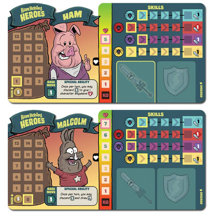 Ham Helsing board game

Fireside Games Ham Helsing

cooperative adventure board game

co-op board game

monster hunting board game

graphic novel board game
cooperative board game with character upgrades

card crafting board game

transparent upgrade cards board game

team-based adventure game

defend locations from minions board game

cooperative strategy game for game night

spooky humorous adventure board game