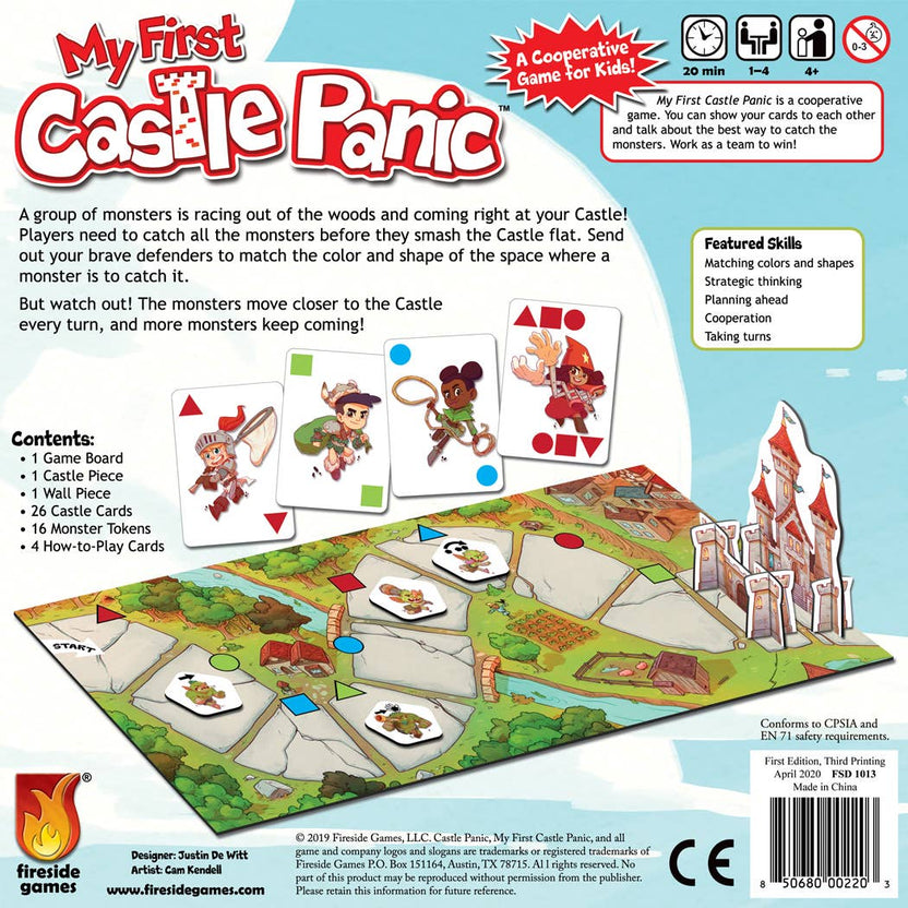 My First Castle Panic board game

Fireside Games My First Castle Panic

preschool board game

cooperative kids board game

no reading required game

color and shape matching game

Long-tail / intent keywords

cooperative preschool game for ages 3+

board game that teaches turn taking

first strategy game for kids

matching and problem solving game for preschoolers

family game night for young kids

screen free gift for preschoolers

easy kids game cooperative play