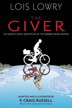 The Giver graphic novel, Lois Lowry illustrated edition, P Craig Russell art, classic dystopian novel adaptation, Receiver of Memory graphic novel, The Giver hardcover graphic adaptation, YA dystopian classic, visual edition of The Giver, HarperCollins graphic novel classics, Jonas Receiver memories book, Rogue & Rye book collection, graphic novel version of The Giver.