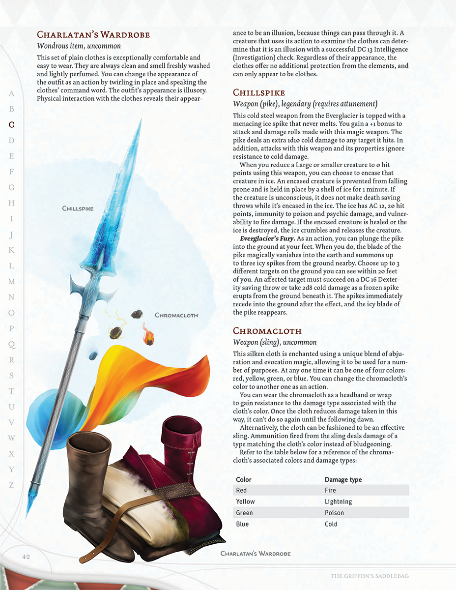 Character option and illustrated rules page from The Griffon's Saddlebag