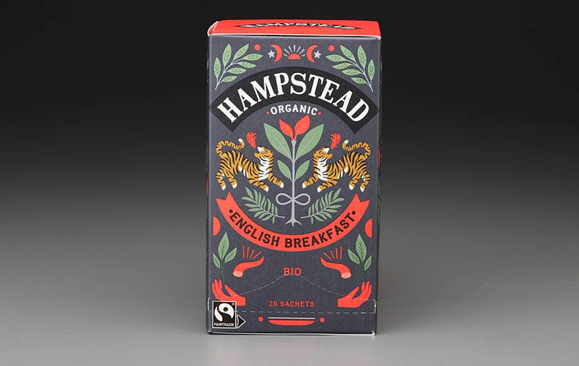 Hampstead organic biodynamic tea with fully compostable tea bags