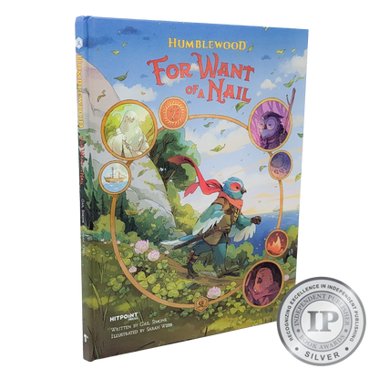 humblewood comic, for want of a nail graphic novel, gail simone humblewood, sarah webb illustrator, hit point press comic, humblewood lore book, 5e compatible humblewood, dnd graphic novel, birdfolk fantasy comic, anthro fantasy book, humblewood adventure hooks, graphic novel award winner, 2025 IPPY awards graphic novel, tabletop rpg companion book, rogue & rye humblewood collection