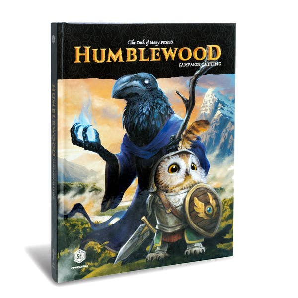 Humblewood campaign setting book, Humblewood hardcover 5e, Hit Point Press Humblewood book, 5e campaign world Everden, Great Tree City Alderheart, birdfolk and humblefolk DnD, new DnD playable races, DnD forest fire adventure, 5e adventures level 1 to 5, Humblewood RPG sourcebook