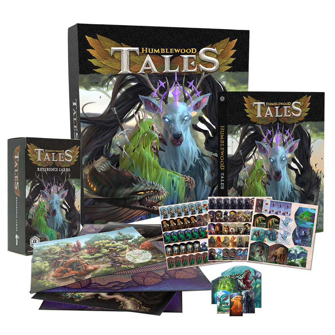 humblewood tales box set, humblewood expansion, hit point press humblewood, 5e humblewood adventures, alderheart traveler’s guide, humblewood standees, humblewood maps, humblewood reference cards, 5e adventure levels 3-8, woodland fantasy rpg, birdfolk ttrpg setting, rogue & rye tabletop collection, humblewood premium box, 5e monster items lore book