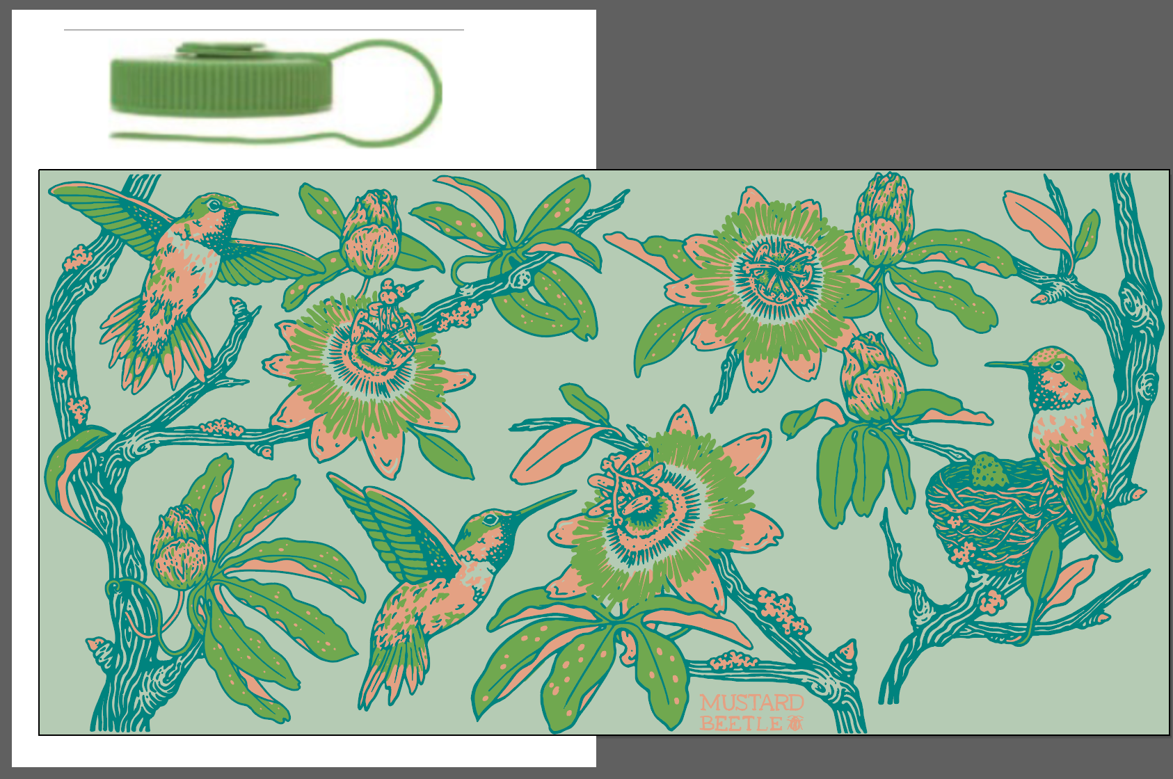 Mustard Beetle Nalgene bottle, Mustard Beetle Hummingbirds water bottle, hummingbird illustration Nalgene, passionflower water bottle design, limited edition 32oz Nalgene, recycled plastic Nalgene bottle, eco-friendly wide mouth bottle, BPA free Nalgene USA made, artist illustrated Nalgene water bottle, Elizabeth Jean Younce artwork, nature inspired hydration bottle, botanical illustration water bottle, functional art bottle, collectible artist Nalgene, wide mouth 32oz bottle, outdoor adventure water bottle