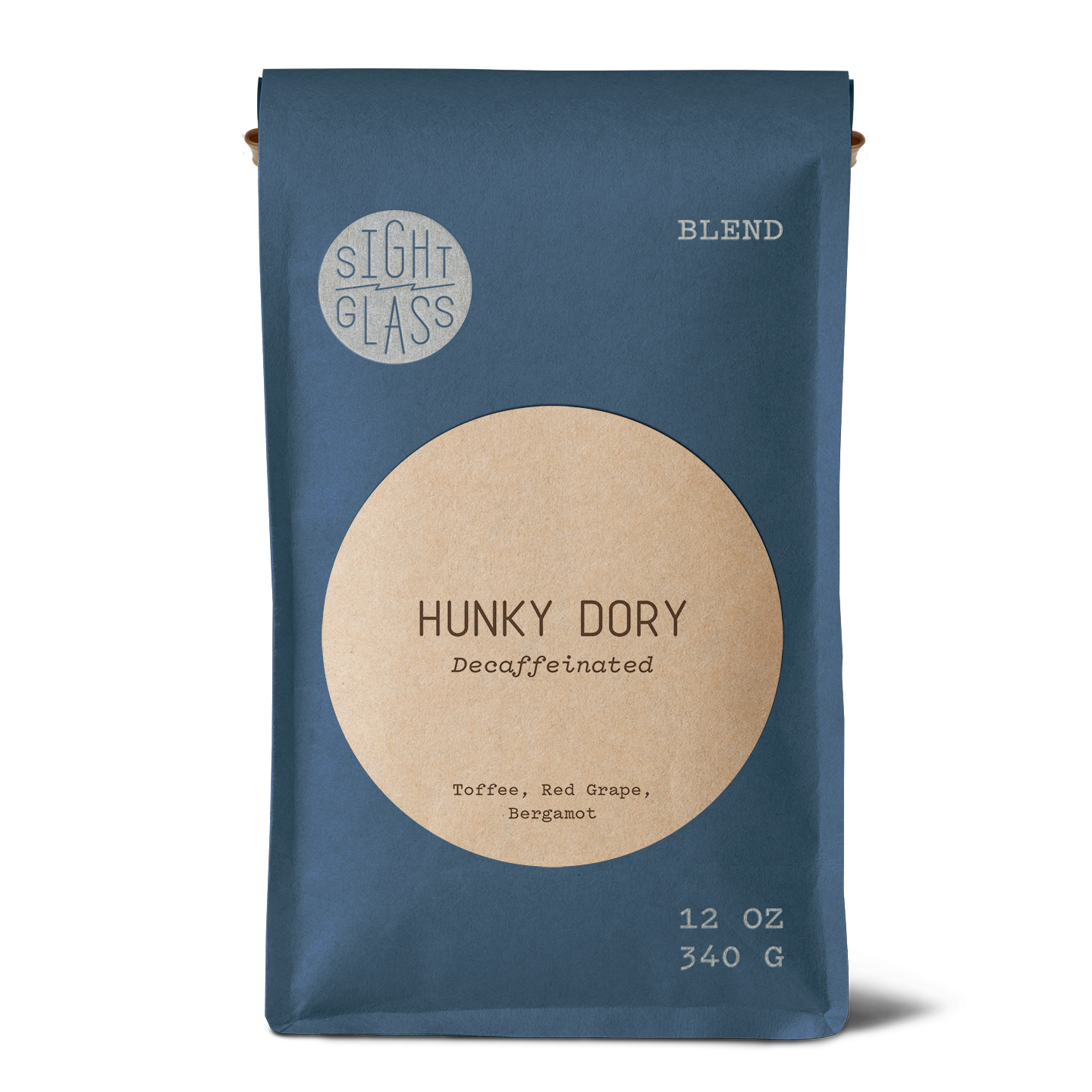 Hunky Dory Organic Decaf coffee by Sightglass Coffee featuring toffee sweetness, red grape, and bergamot floral tasting notes