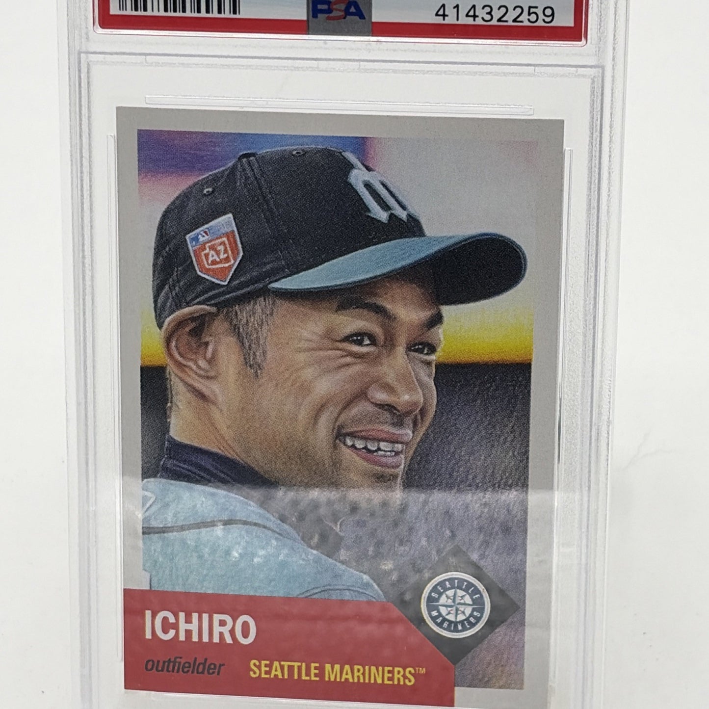 2018 Topps Living Set Ichiro Suzuki #25 PSA 10 2018 Topps Living Set Ichiro Suzuki number 25 trading card graded PSA 10 featuring the Seattle Mariners baseball legend