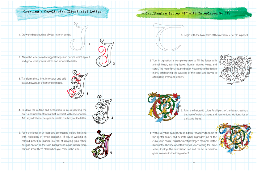 illuminated letters book, medieval art workbook, calligraphy and illumination guide, fantasy art sketchbook, illuminated lettering tutorial, Celtic knotwork drawing, illuminated alphabet practice, Jane Sullivan art book, medieval calligraphy for beginners, illuminated letter journal, how to draw illuminated letters, fantasy calligraphy book