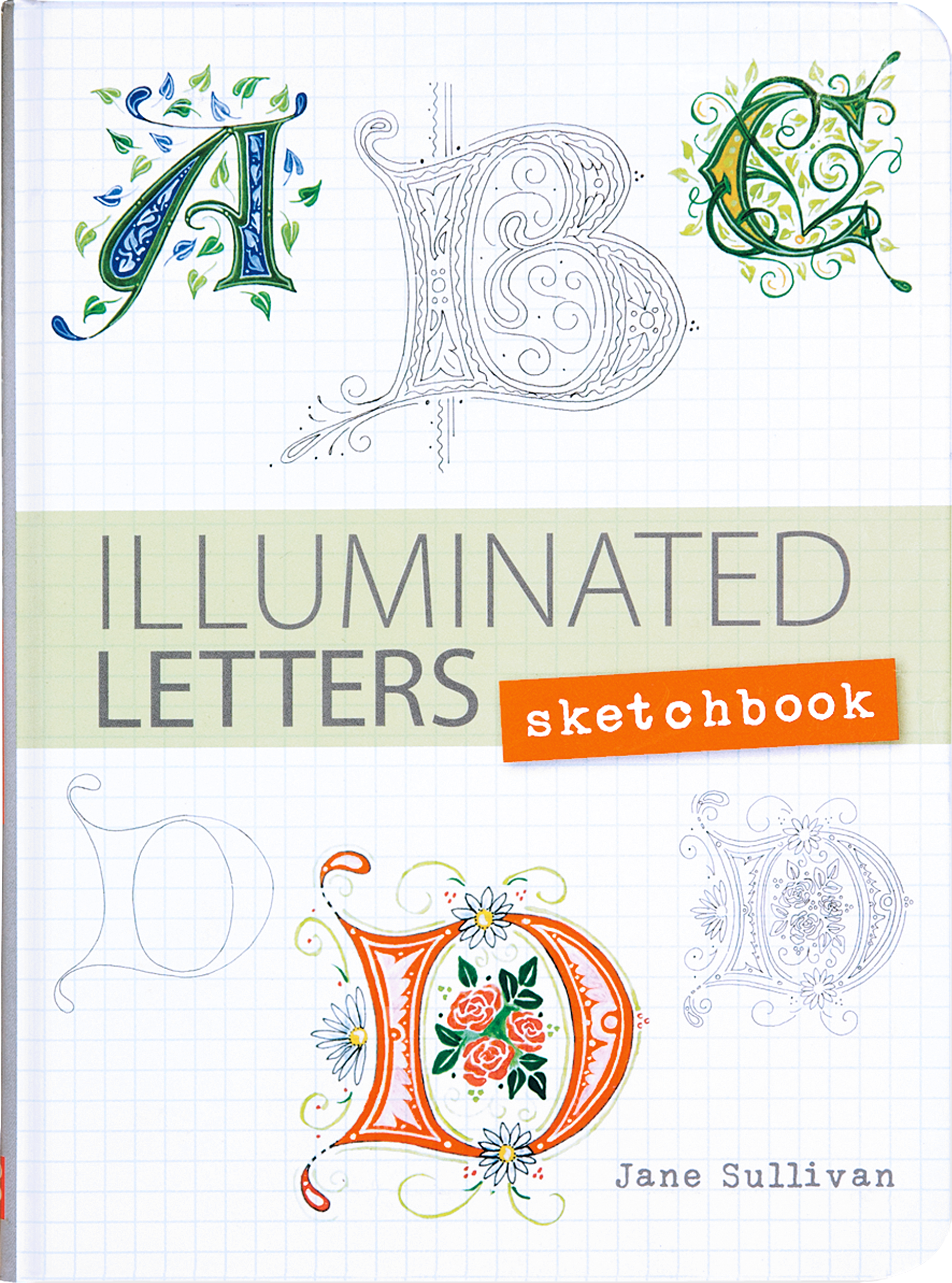 illuminated letters book, medieval art workbook, calligraphy and illumination guide, fantasy art sketchbook, illuminated lettering tutorial, Celtic knotwork drawing, illuminated alphabet practice, Jane Sullivan art book, medieval calligraphy for beginners, illuminated letter journal, how to draw illuminated letters, fantasy calligraphy book