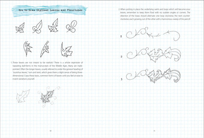 illuminated letters book, medieval art workbook, calligraphy and illumination guide, fantasy art sketchbook, illuminated lettering tutorial, Celtic knotwork drawing, illuminated alphabet practice, Jane Sullivan art book, medieval calligraphy for beginners, illuminated letter journal, how to draw illuminated letters, fantasy calligraphy book