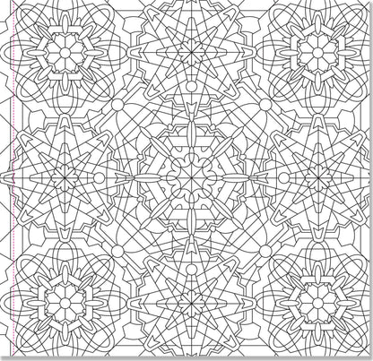 kaleidoscope coloring book, adult coloring book for relaxation, meditative coloring designs, artist coloring book with patterns, geometric coloring pages, stress relief coloring book, single-sided coloring book, perforated coloring pages, acid-free coloring paper, travel-friendly coloring book, intricate mandala-style designs, creative gift for artists