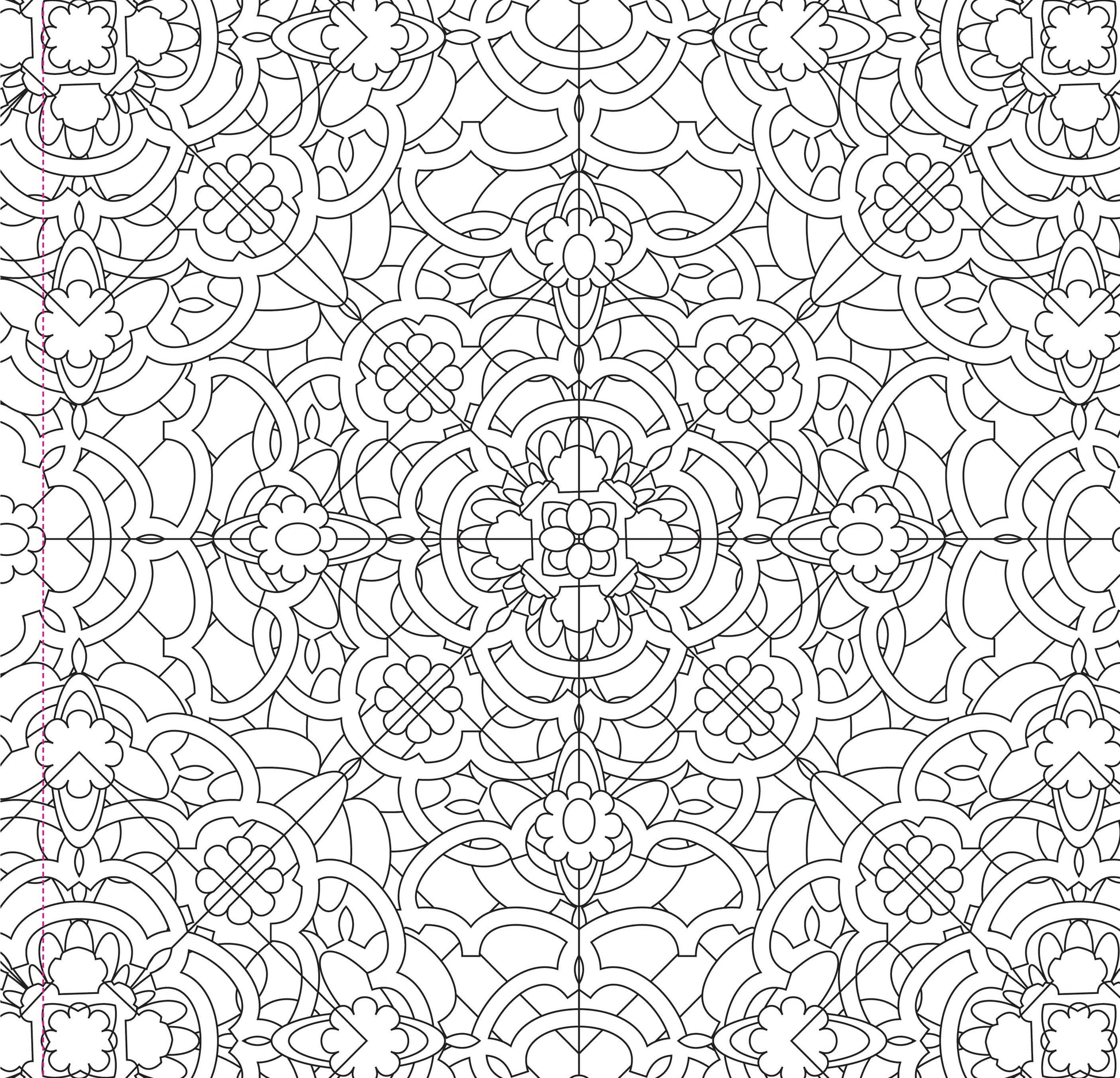 kaleidoscope coloring book, adult coloring book for relaxation, meditative coloring designs, artist coloring book with patterns, geometric coloring pages, stress relief coloring book, single-sided coloring book, perforated coloring pages, acid-free coloring paper, travel-friendly coloring book, intricate mandala-style designs, creative gift for artists