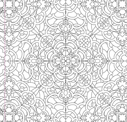 kaleidoscope coloring book, adult coloring book for relaxation, meditative coloring designs, artist coloring book with patterns, geometric coloring pages, stress relief coloring book, single-sided coloring book, perforated coloring pages, acid-free coloring paper, travel-friendly coloring book, intricate mandala-style designs, creative gift for artists