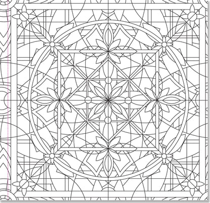 kaleidoscope coloring book, adult coloring book for relaxation, meditative coloring designs, artist coloring book with patterns, geometric coloring pages, stress relief coloring book, single-sided coloring book, perforated coloring pages, acid-free coloring paper, travel-friendly coloring book, intricate mandala-style designs, creative gift for artists