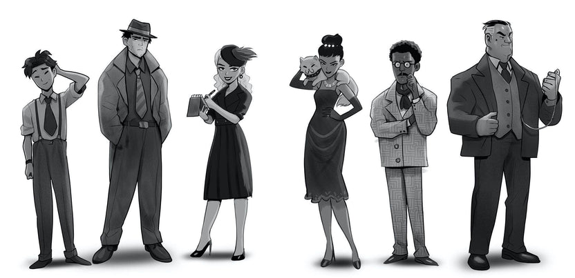 Characters from the Sunset City setting in Magical Kitties Save the Day Kitty Noir