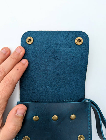 leather dice pouch, DnD potion pouch, cosplay belt pouch, NTSD leather pouch, Ren Faire accessories, dice vial pouch, genuine leather game pouch, foraging pouch, tabletop RPG gear, glass vial dice pouch