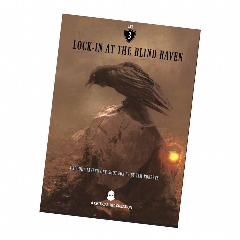 Lock-in at the Blind Raven, spooky DnD one-shot, haunted inn 5E adventure, 5th edition Halloween one-shot, D&D creepy tavern mystery, ghost-themed DnD one-shot, horror DnD inn setting, 5E short adventure module, haunted rooms DnD 5E, customizable horror one-shot