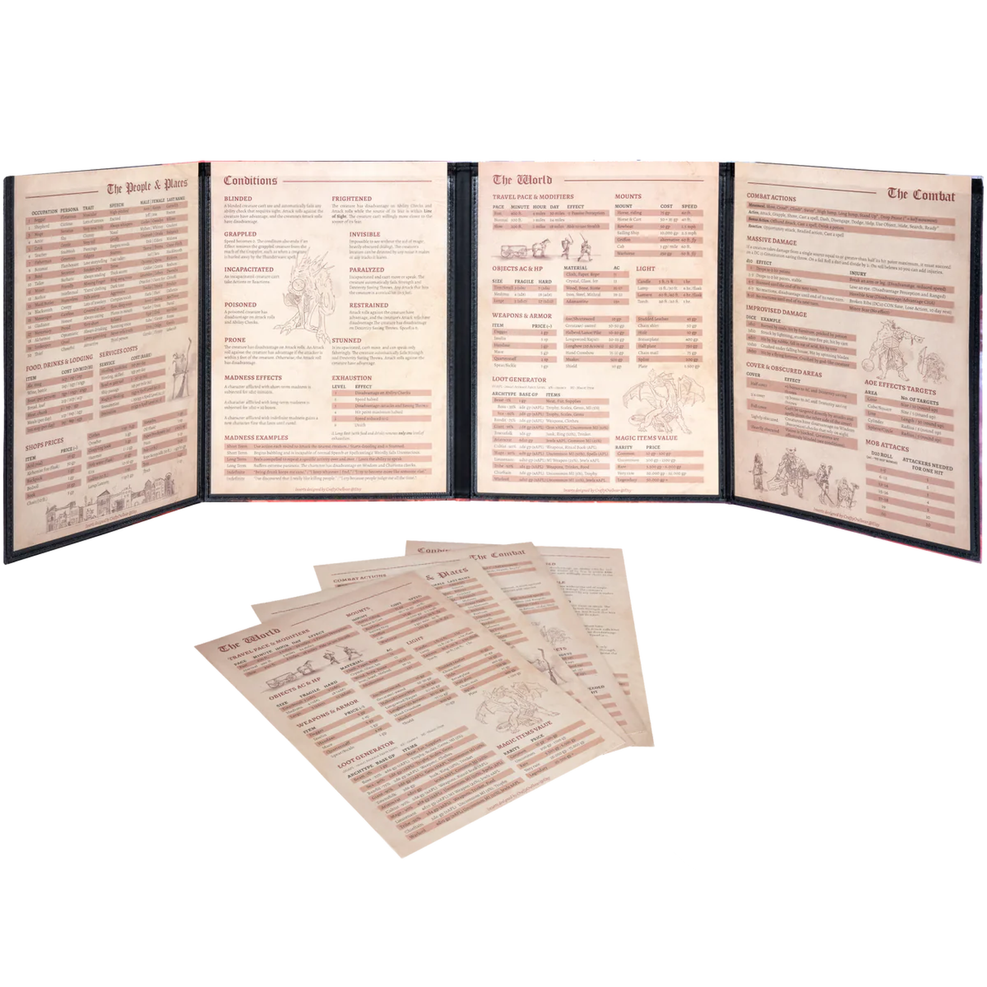 full color customizable DM screen, customizable DM screen, dungeon master screen with pockets, GM screen with inserts, DM screen transparent pockets, DM screen A4 inserts, travel friendly DM screen, folding DM screen 9x12, 36 inch wide DM screen, tabletop RPG game master screen, Dungeons and Dragons DM screen, TTRPG accessories, dungeon master tools, game master accessories, DM screen gift, gift for dungeon masters, campaign notes organizer, portable RPG screen, Lynx DM screen, LNX08001, X003L985HD, rolepla