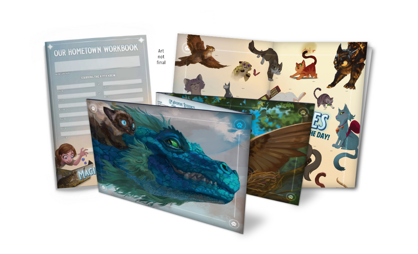 Magical Kitties Save the Day Game Master Kit with GM screen, poster, and workbook