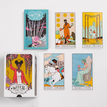 modern witch tarot deck, Lisa Sterle tarot, contemporary tarot cards, feminist tarot deck, inclusive tarot deck, 21st century witchcraft, diverse tarot imagery, modern tarot guidebook, vibrant tarot art, empowering tarot deck, witchy tarot set, tarot for self-discovery, LGBTQ+ inclusive tarot, contemporary archetype tarot, tarot with hardcover guidebook