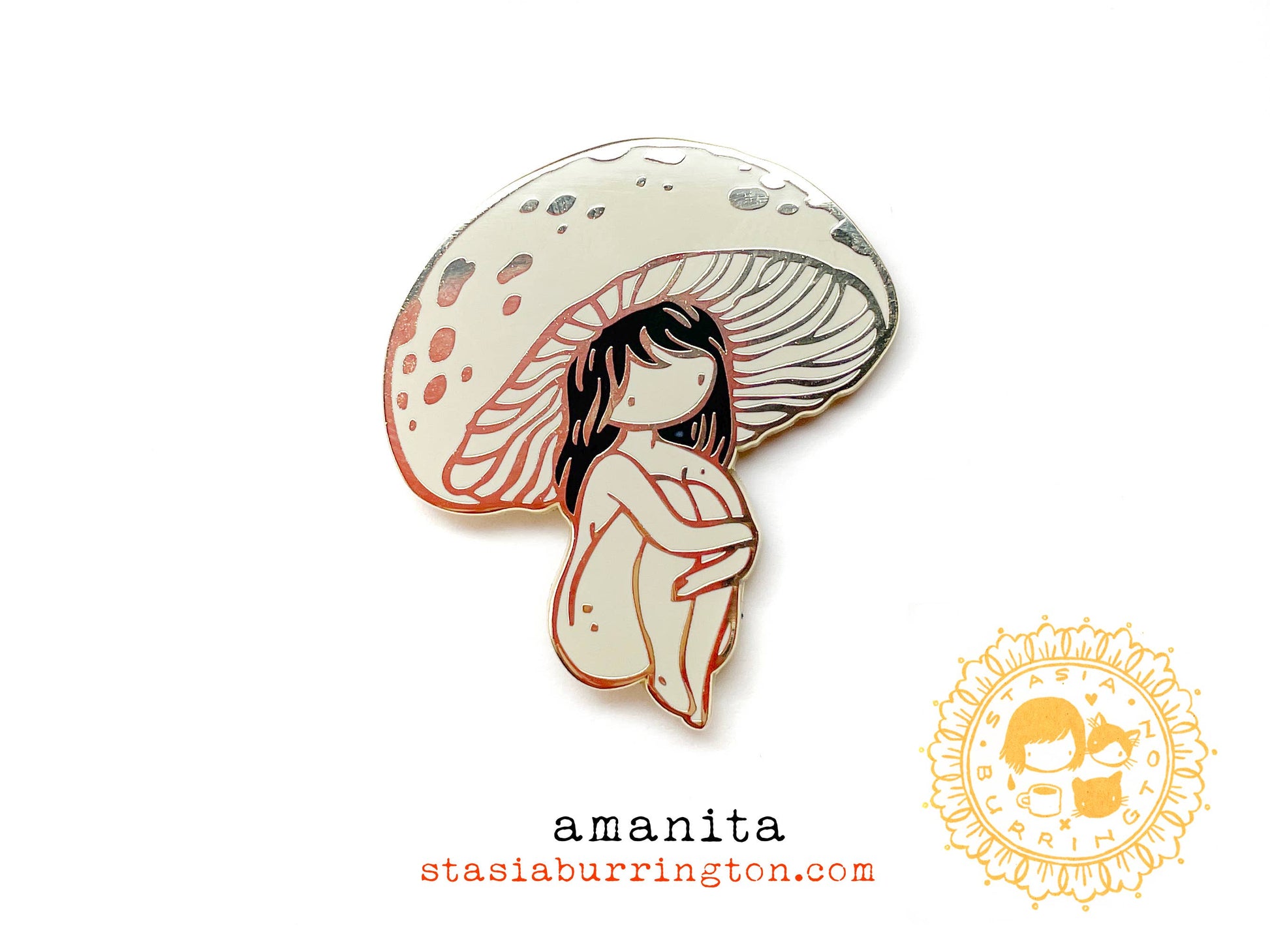 mushroom girl pin, enamel mushroom pin, nature-inspired accessories, woodland enamel pin, fungi lover gift, foraging pin, mushroom enamel badge, hard enamel mushroom pin, cottagecore pin, forest aesthetic accessory