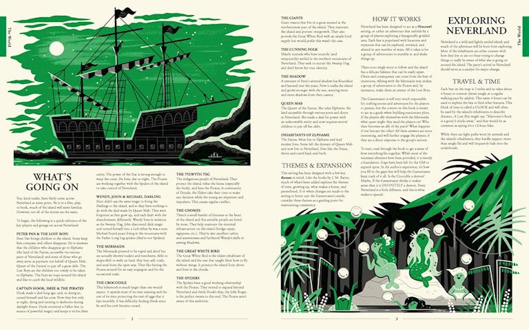 Neverland RPG, Peter Pan roleplaying game, fantasy hex crawl adventure, sandbox RPG setting, Andrew Kolb Neverland, Neverland campaign book, Neverland tabletop RPG, pirate fantasy RPG, mermaid RPG setting, classic fairy tale RPG