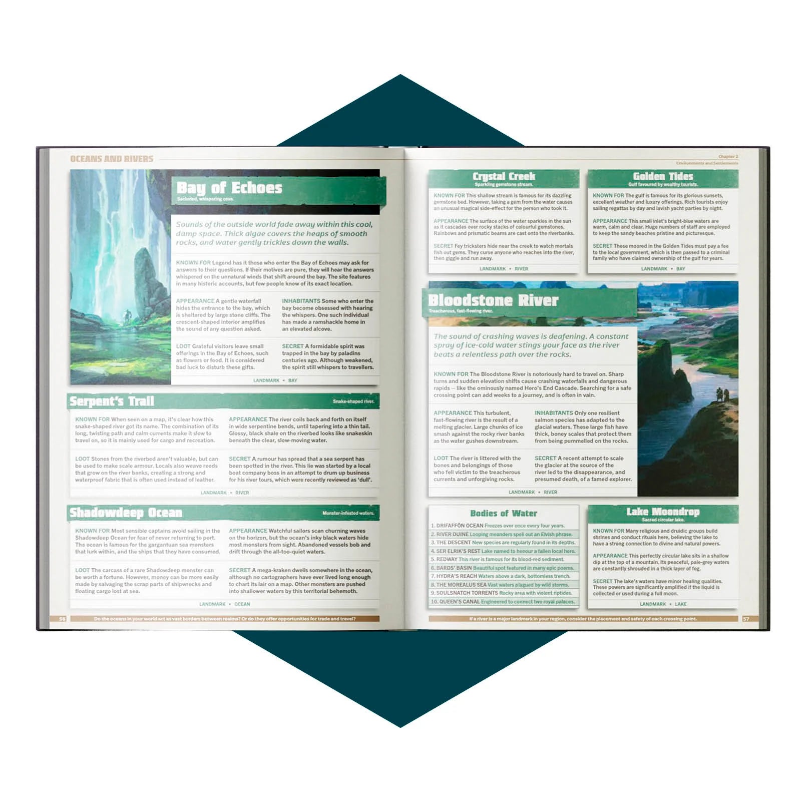 No Place Like Homebrew tabletop RPG worldbuilding book for Dungeons and Dragons. Worldbuilding tools for campaign creation by Roll and Play Press for game masters featuring ready-to-use towns, settlements, monsters, factions, and NPC ideas and encounters for D&D campaigns. 